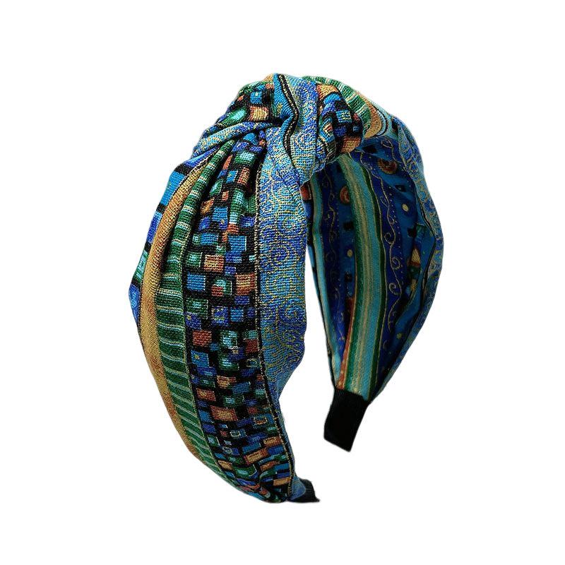 Wholesale Ethnic Wind Wide-brimmed Printed Fabrics Hairband